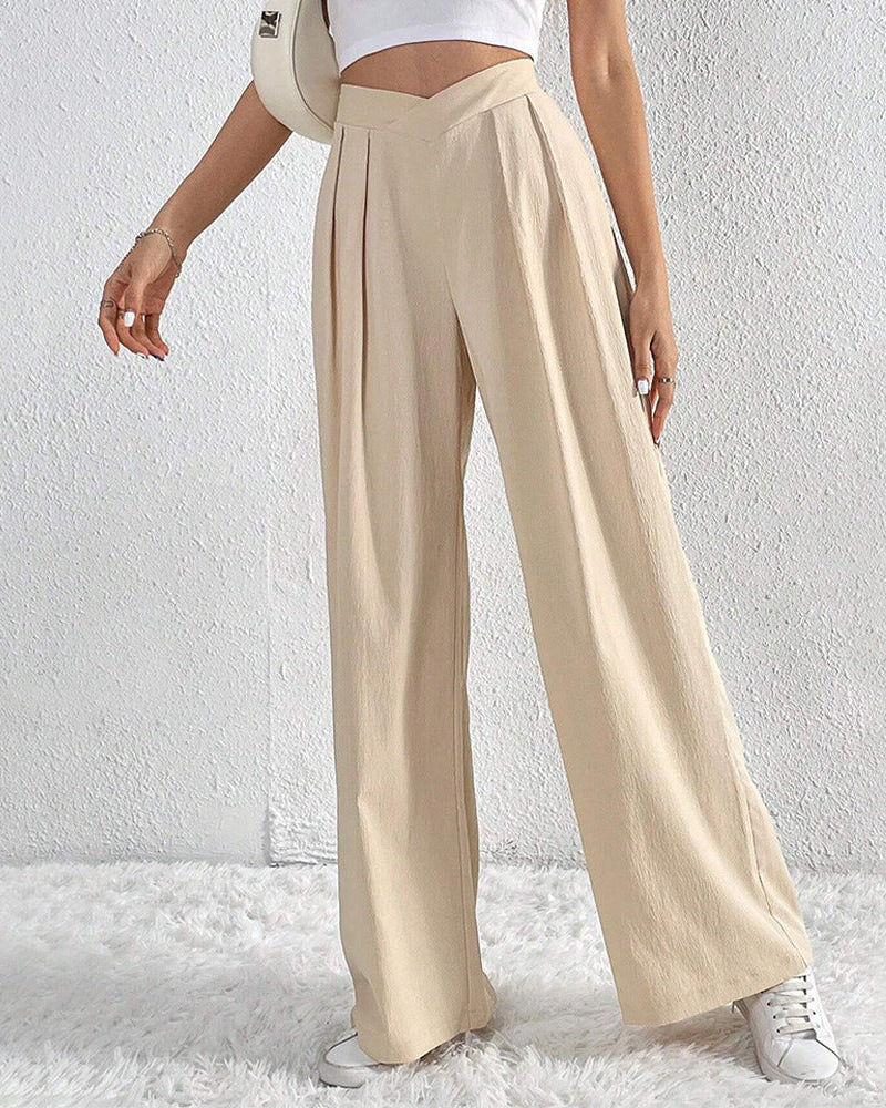 Pleated Casual Loose Wide-Leg Pants