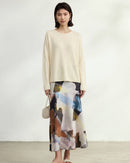 Crew-Neck Long-Sleeve Knitted T-Shirt