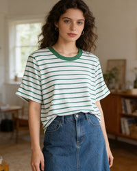 Loose-Fit Striped Crew-NeckT-Shirt