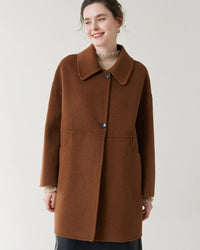 Mid-Length Pure Wool Coat