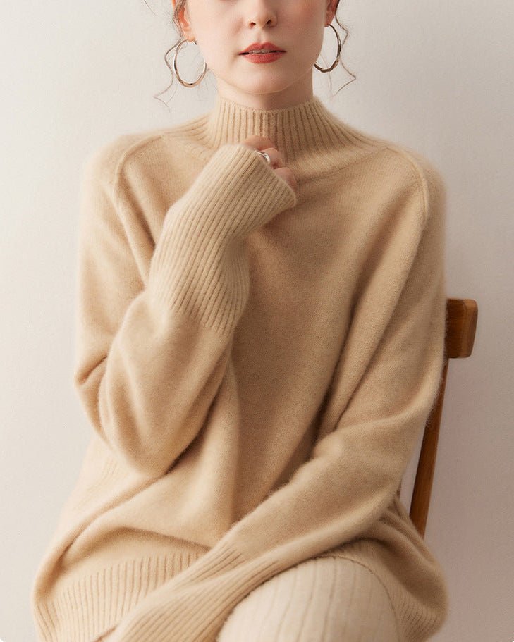 Cashmere Turtleneck Raglan Sleeve Sweater