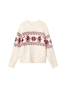 Christmas Retro Jacquard Crew Neck Sweater