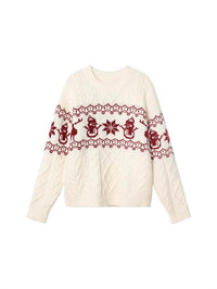 Christmas Retro Jacquard Crew Neck Sweater