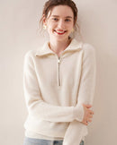 Half-Zip Thick Cashmere Wool Sweater