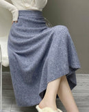 High-Waisted Soft A-Line Cashmere Skirt