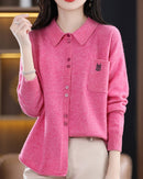 Wool Embroidered Pocket Sweater