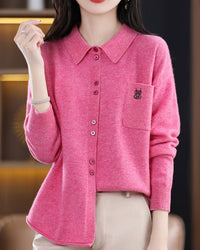 Wool Embroidered Pocket Sweater