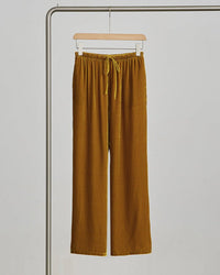 High-Waisted Wide-Leg Silk Velvet Pants