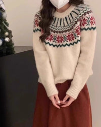 Vintage Jacquard Christmas Soft Sweater