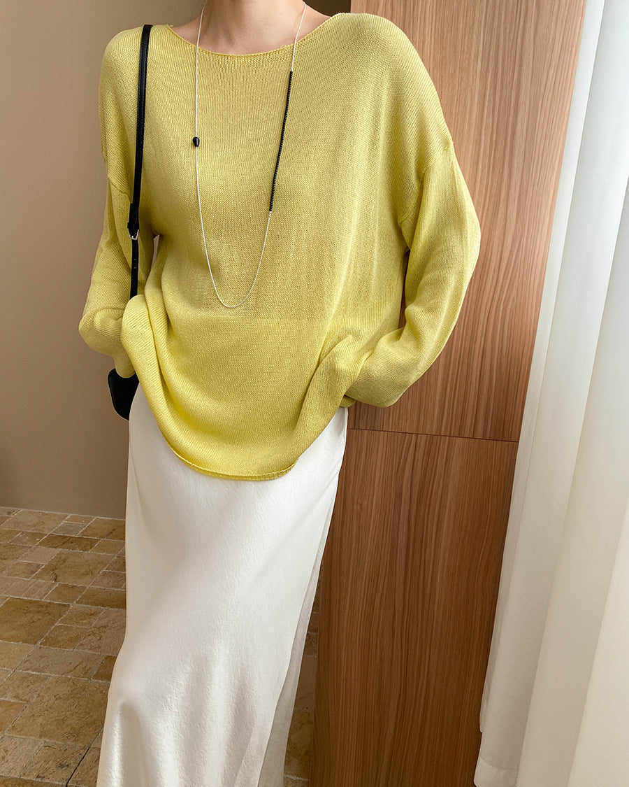 Crew Neck Sun Protection Knitwear
