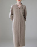 Cashmere Polo Collar Knitted Loose Long Dress