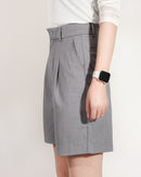 High-Waisted Casual Suit Shorts