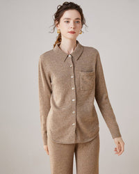 Wool & Cashmere Polo Collar Knit Sweater