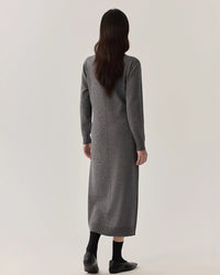 Wool Crew Neck Knit Dress