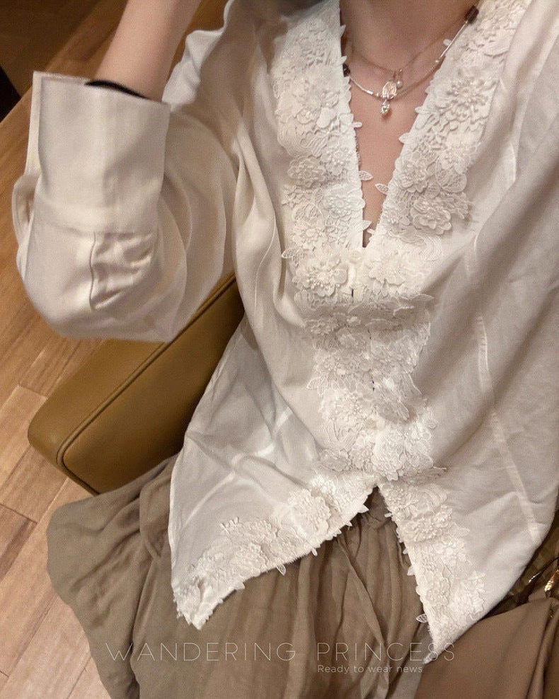 Linen Blend 3D Embroidered Shirt