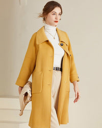 Peter Pan Collar Double-Faced Wool Coat