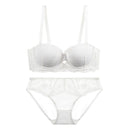 Gather Lace Bra Underwear Set