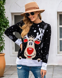 Reindeer Jacquard Knit Sweater