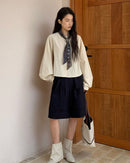 Loose-Fitting High-Waisted Tie-Up Shorts