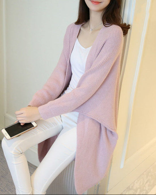 Bat Sleeve Knited Long Cardigan
