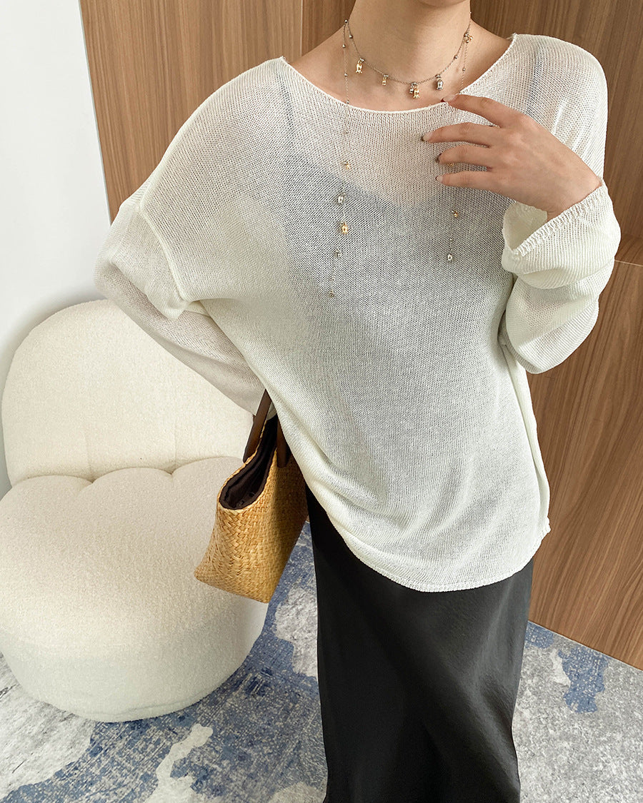 Crew Neck Sun Protection Knitwear