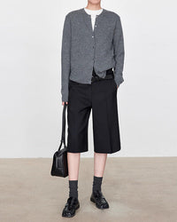Casual Double-Waisted Five-Quarter Shorts
