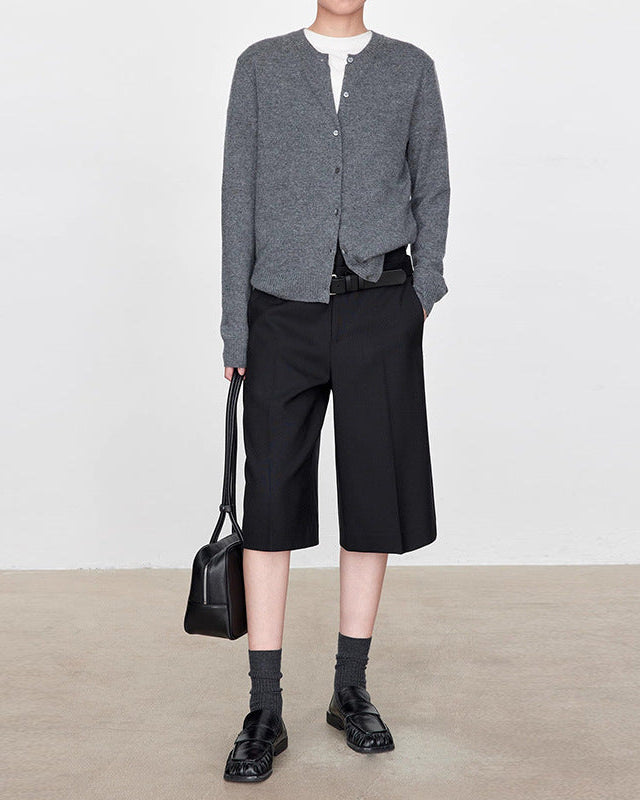 Casual Double-Waisted Five-Quarter Shorts