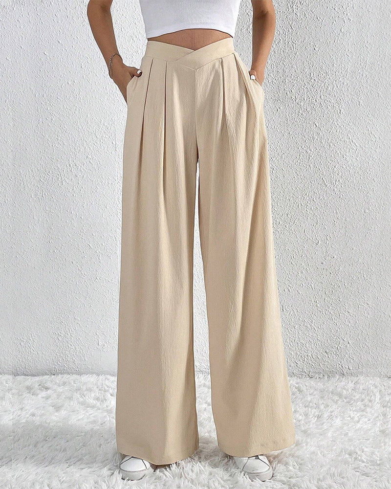 Pleated Casual Loose Wide-Leg Pants