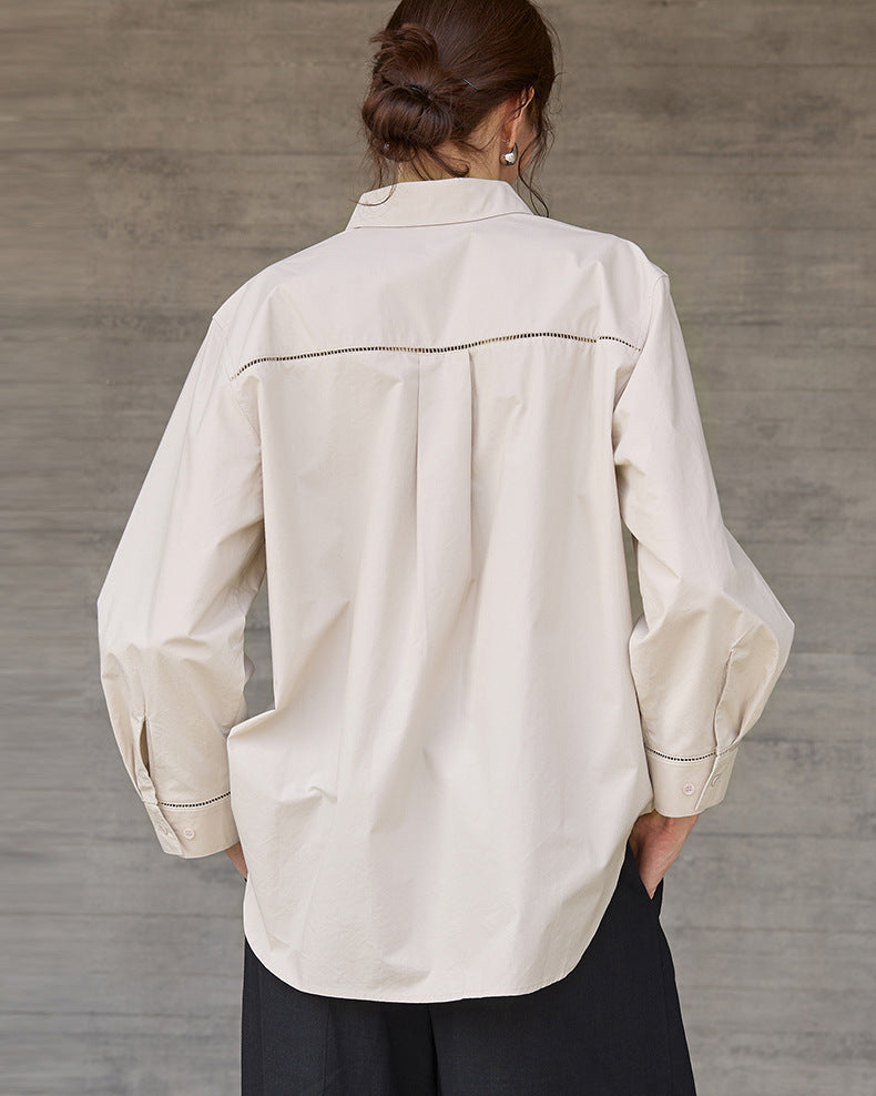 Loose-Fitting Collared Cotton Shirt