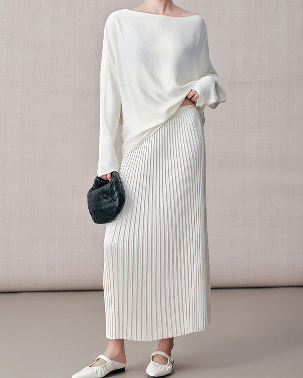 Elegant A-Line Pleated Skirt