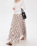Irregular Plaid Skirt