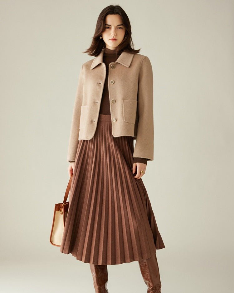 Camel Hair & Cashmere Chanel-Style Coat