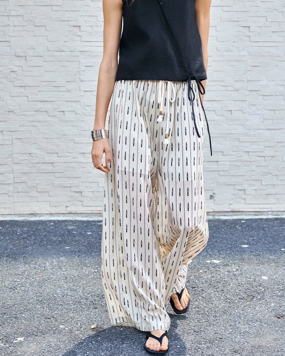 Tencel Linen Loose Straight-Leg Pants