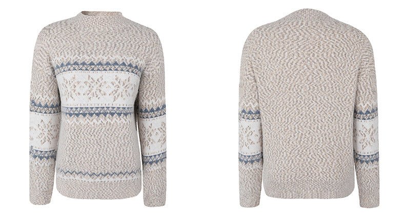 High-Neck Snowflake Knit Sweater