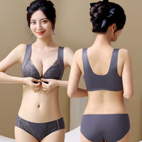 Front-fastening push-up bra to minimize side breast tissue
