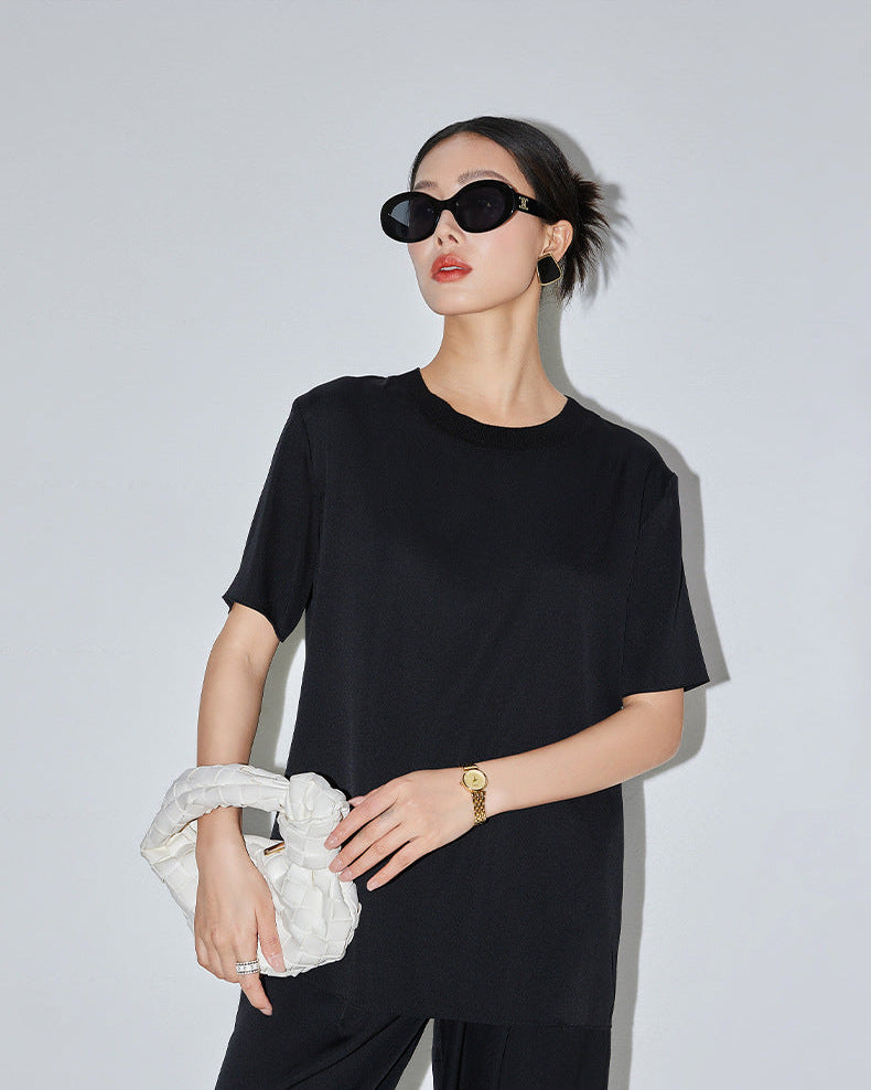 Solid Color Loose-Fitting Simple Top