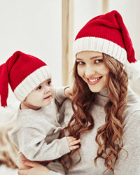 Christmas Mom And Baby Knitted Hat