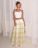 Striped High Waist Big Swing Skirt