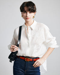 Exquisite Beaded Ramie Shirt