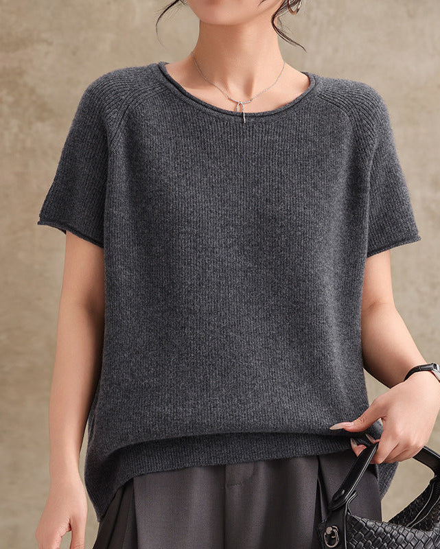Crew Neck Versatile Casual Knit Sweater