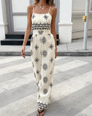 Ethnic-Style Printed Wide-Leg Jumpsuit