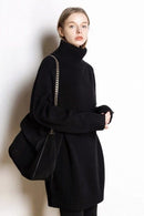 Cashmere Mid-Length Loose-Fitting Turtleneck Sweater