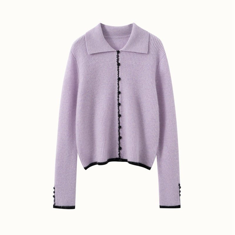 Cashmere Button-Down Knitted Chanel-Style Sweater