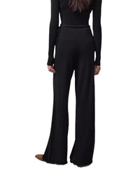 Wool Knit Wide-Leg Floor Pants