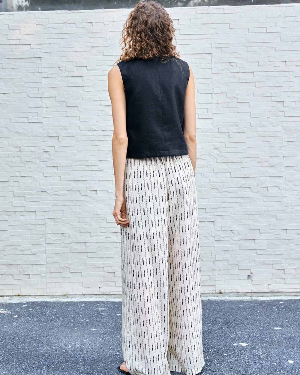 Tencel Linen Loose Straight-Leg Pants