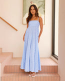 Striped Spaghetti Strap Maxi Dress