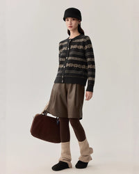 Retro Elegant Sheep Wool Knit Cardigan