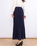 High-Waisted Comfortable Pleated Midi Skirt