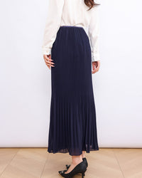 High-Waisted Comfortable Pleated Midi Skirt