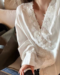 Linen Blend 3D Embroidered Shirt